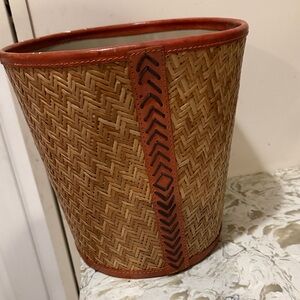 Handcrafted leather Woven Basket 9w by 9T